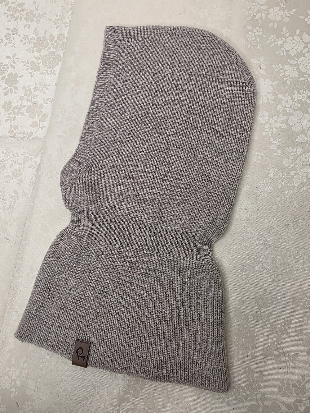 MENIQUE Unisex 100% Virgin Merino Wool Knit Balaclava Hood Creamy Beige One Sz